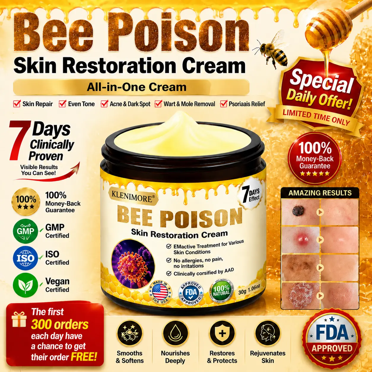 KLENIMORE® Bee Poison Skin Restoration Cream