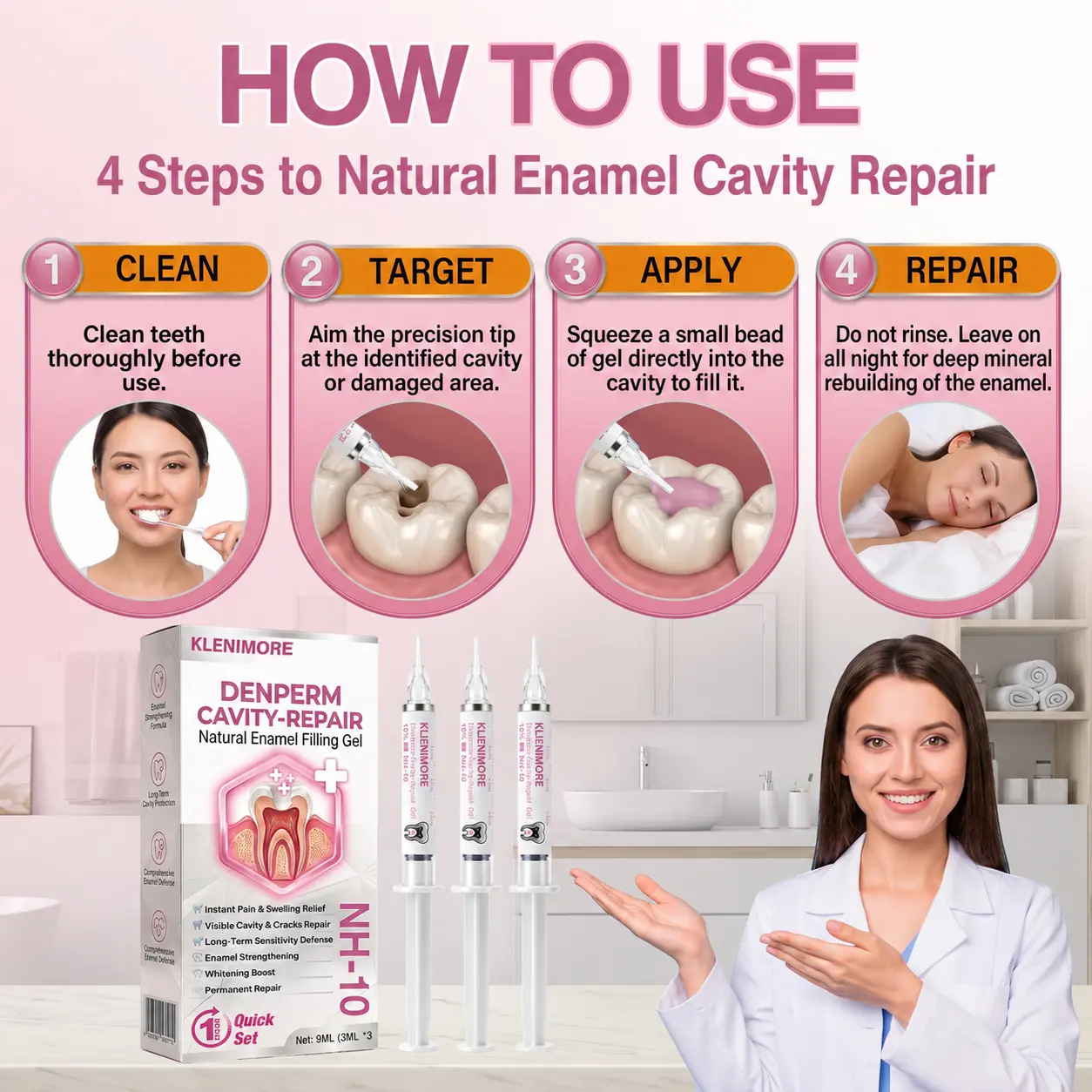 KLENIMORE DenPerm Cavity-Repair Natural Enamel Filling Gel