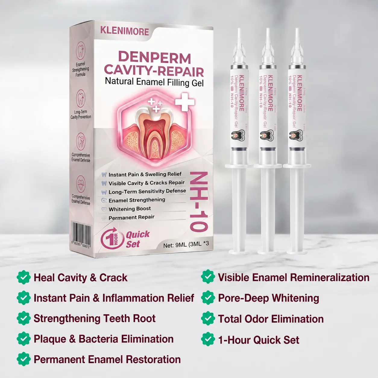 KLENIMORE DenPerm Cavity-Repair Natural Enamel Filling Gel