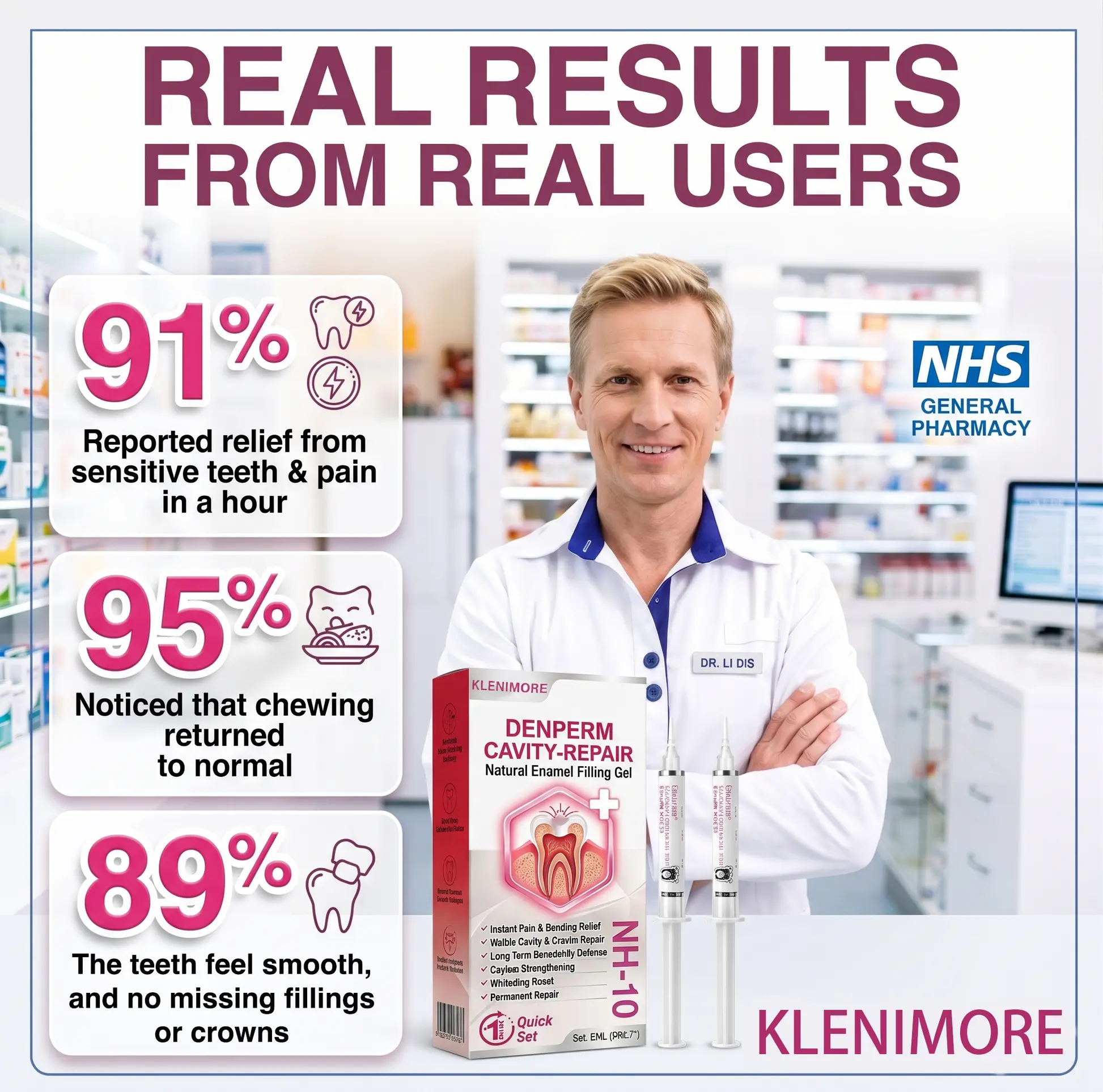 KLENIMORE DenPerm Cavity-Repair Natural Enamel Filling Gel